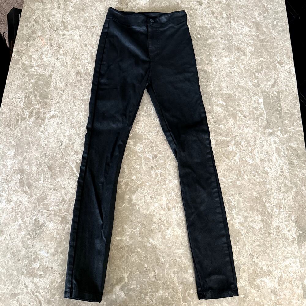 Shein Black Coated Skinny Jeggings- Size 4